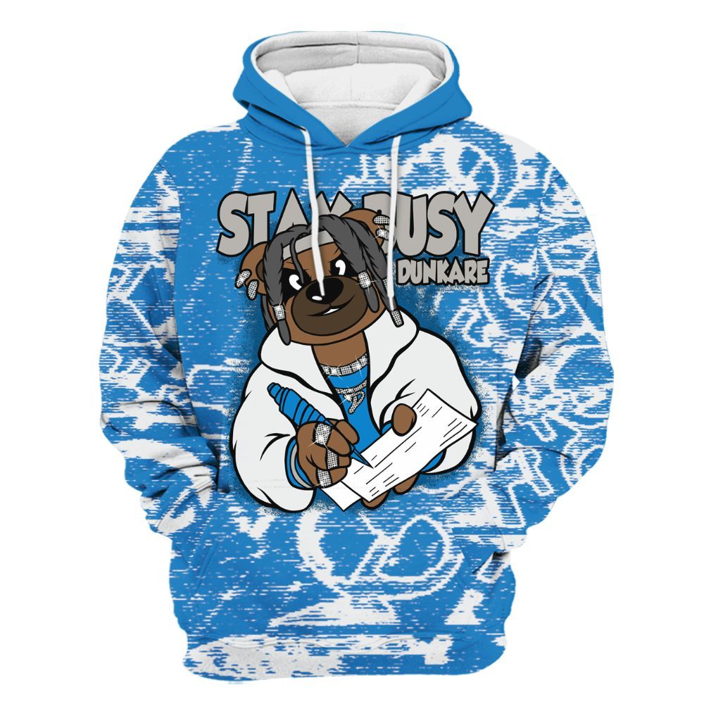 Hoodie To Match Industrial Blue 4s - Maintain Activity Bear Avant-Garde All Over Print