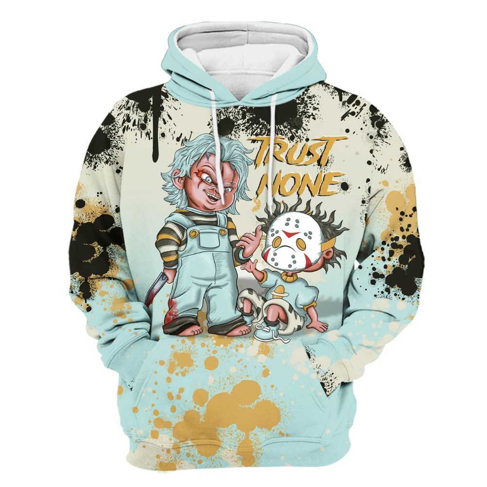Hoodie To Match Pure Platinum 4s - Trust No One Scary All Over Print