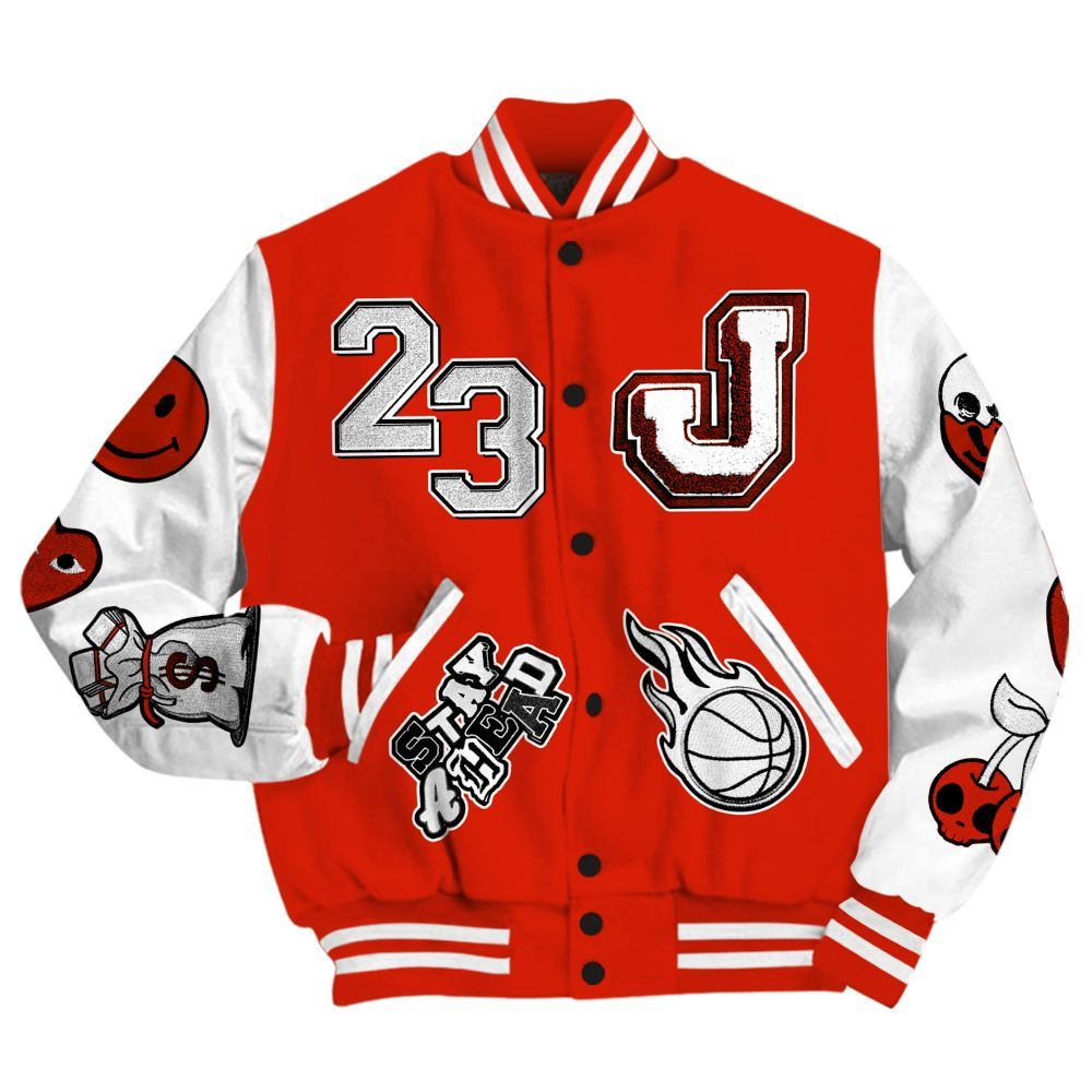 Varsity Jacket To Match Retro Cherry 11s - Hustles Money Number 23 All Over Print