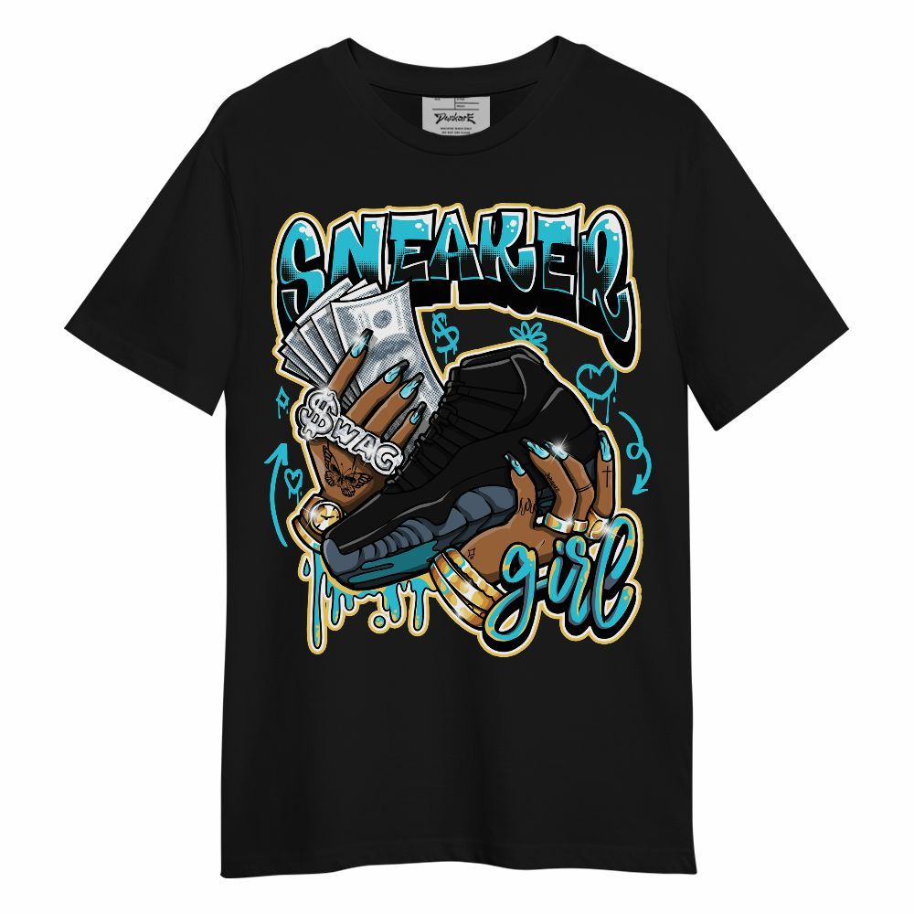 Shirt To Match Retro Gamma Blue 11s - Sneaker Girl Money Doodle Graphic
