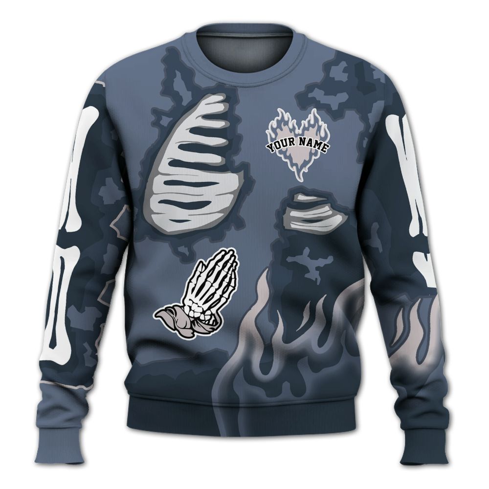 Sweatshirt To Match Low Diffused Blue 11s - Dislike Us Graphic Burning Custom Name All Over Print