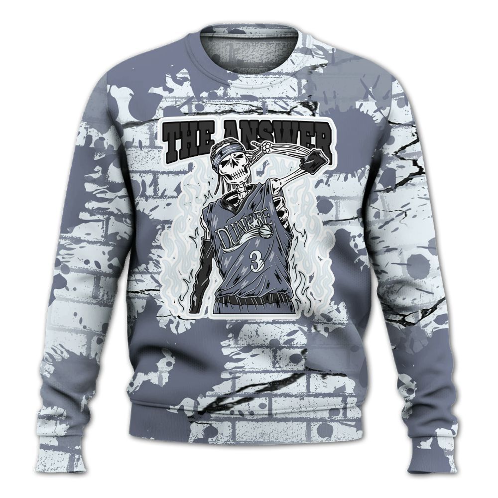 Sweatshirt To Match Air Foamposite Jin Kazama - Allen Answer Skeleton Brick All Over Print
