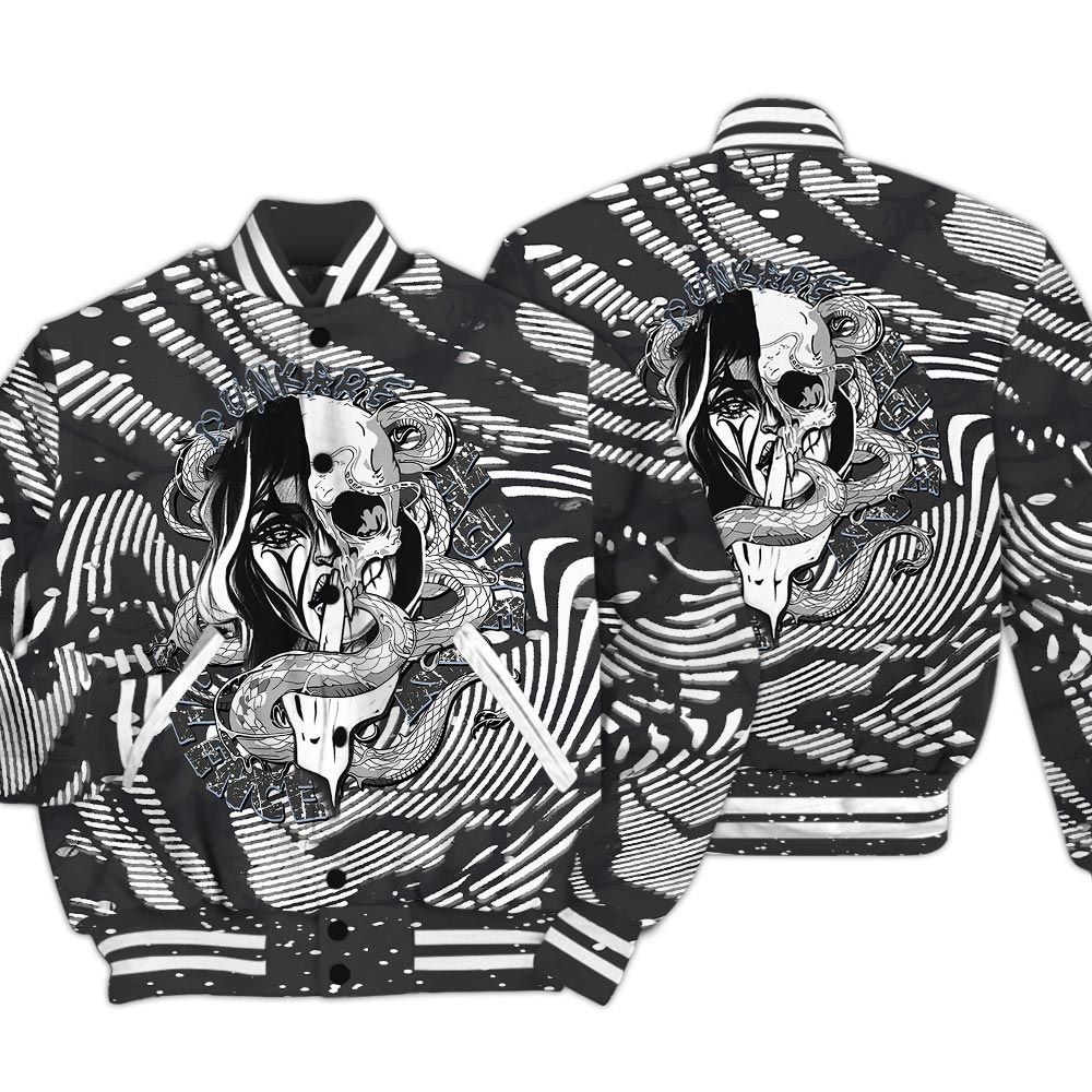 Varsity Jacket To Match Reverse Black White 6s - Move In Silence Fume Varsity Jacket Unisex