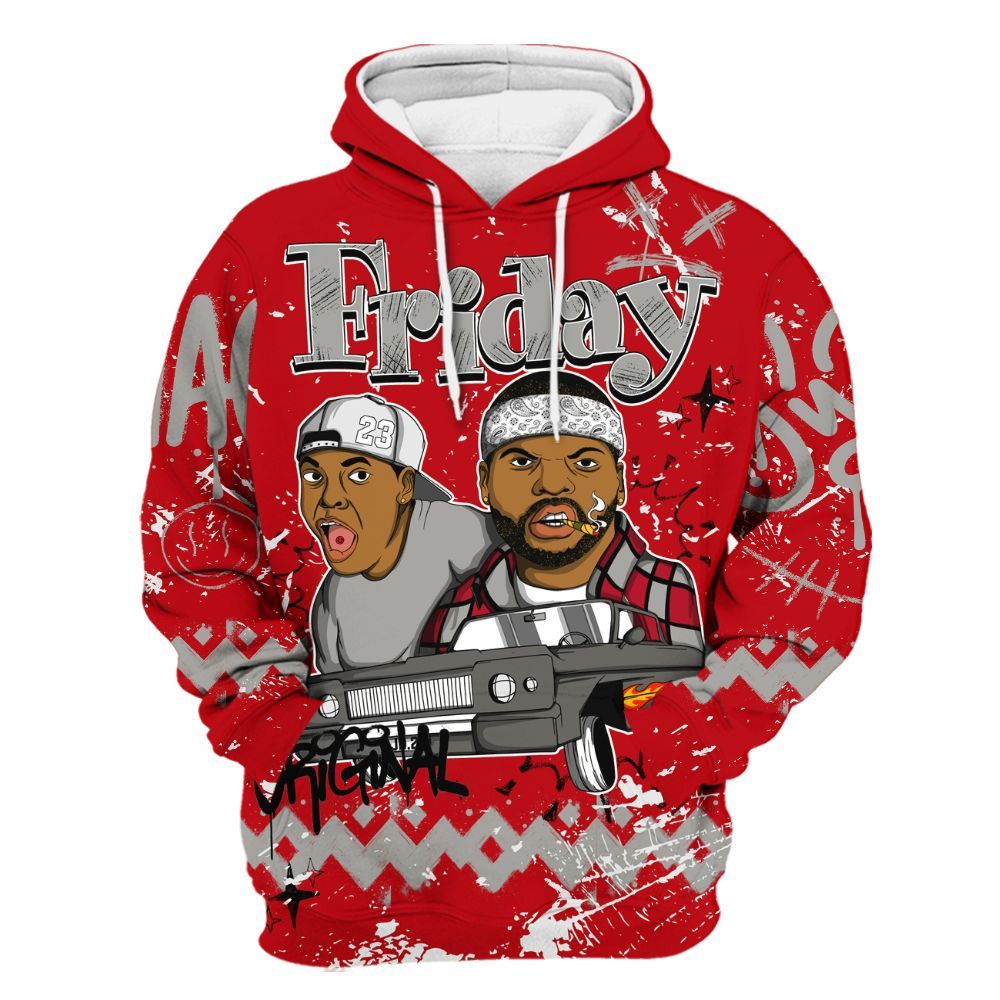 Hoodie To Match Air Griffey Max Gray Reds 1s - Friday Sneaker Crayon All Over Print