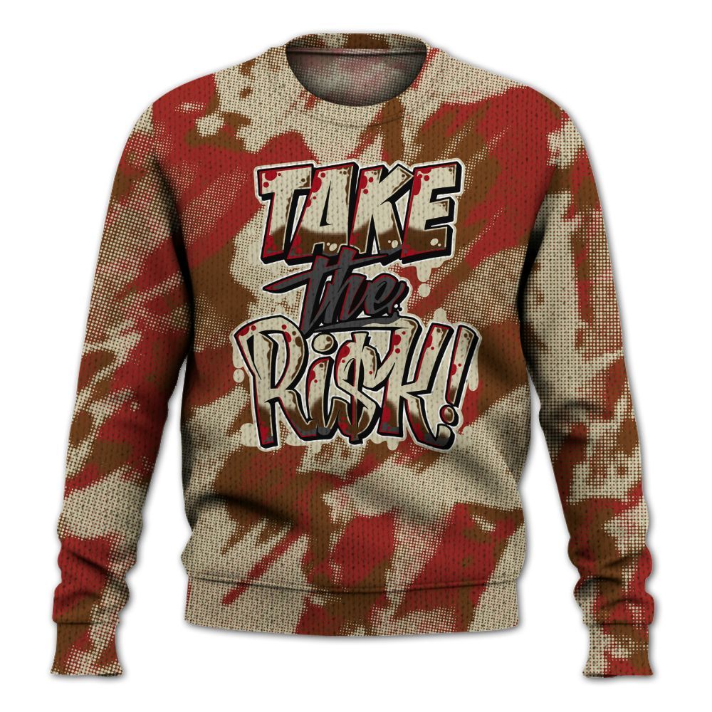 Knitted Sweater To Match Archaeo Brown 5s - Take Risks Abstract