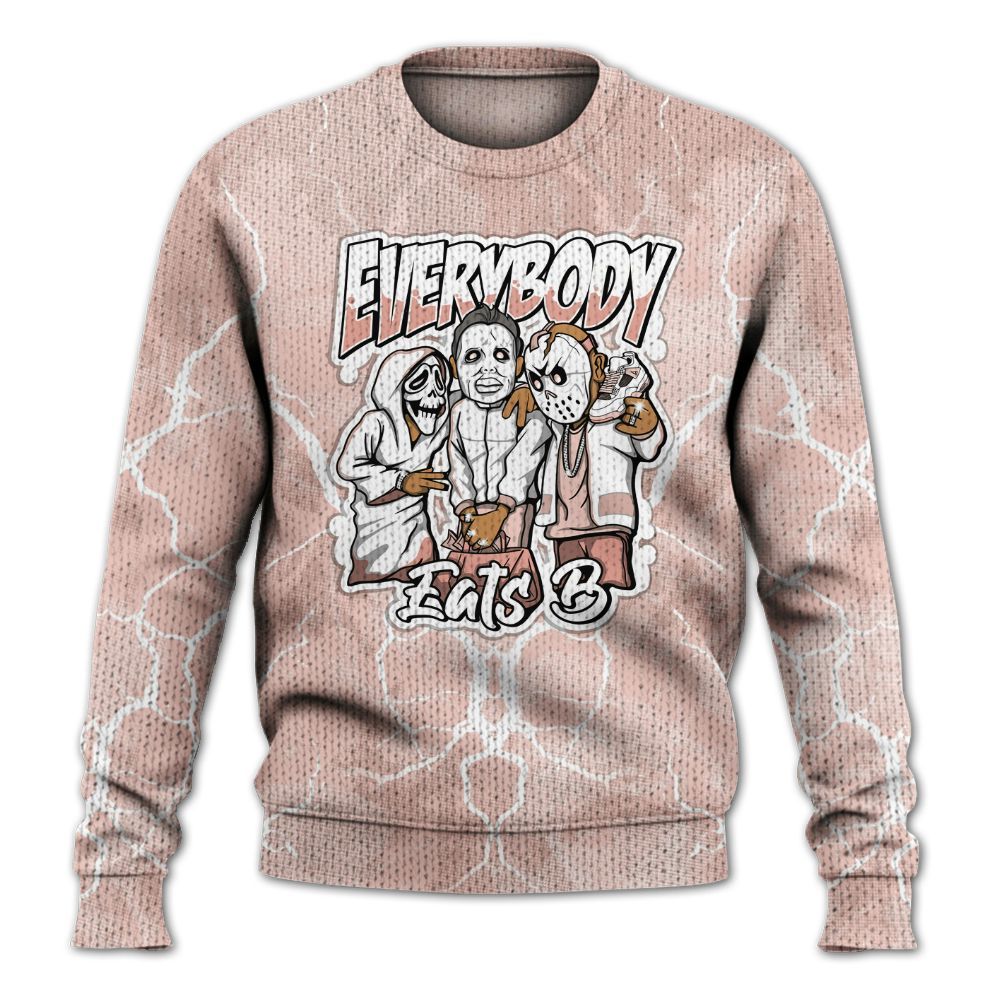 Knitted Sweater To Match Low Legend Pink 11s - Everybody Eatin B Graphic Halloween