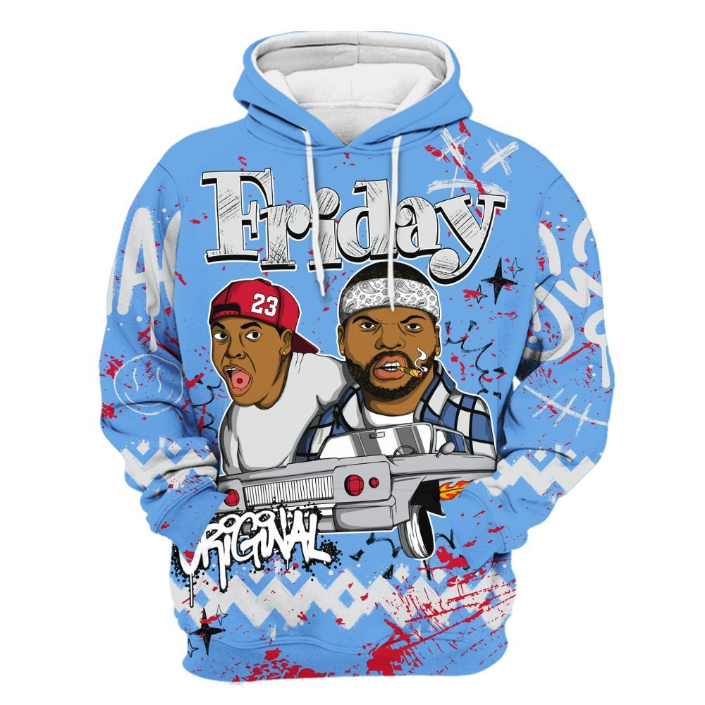 Hoodie To Match University Blue 6s - Friday Sneaker Crayon All Over Print