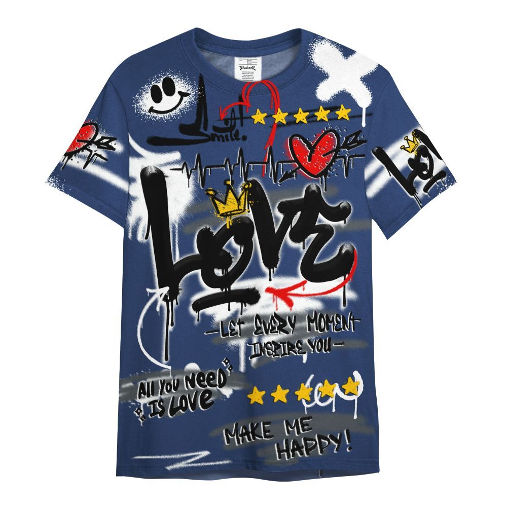 Shirt To Match Retro Flint 13s - Happy Love Beats Graffiti Streetwear All Over Print
