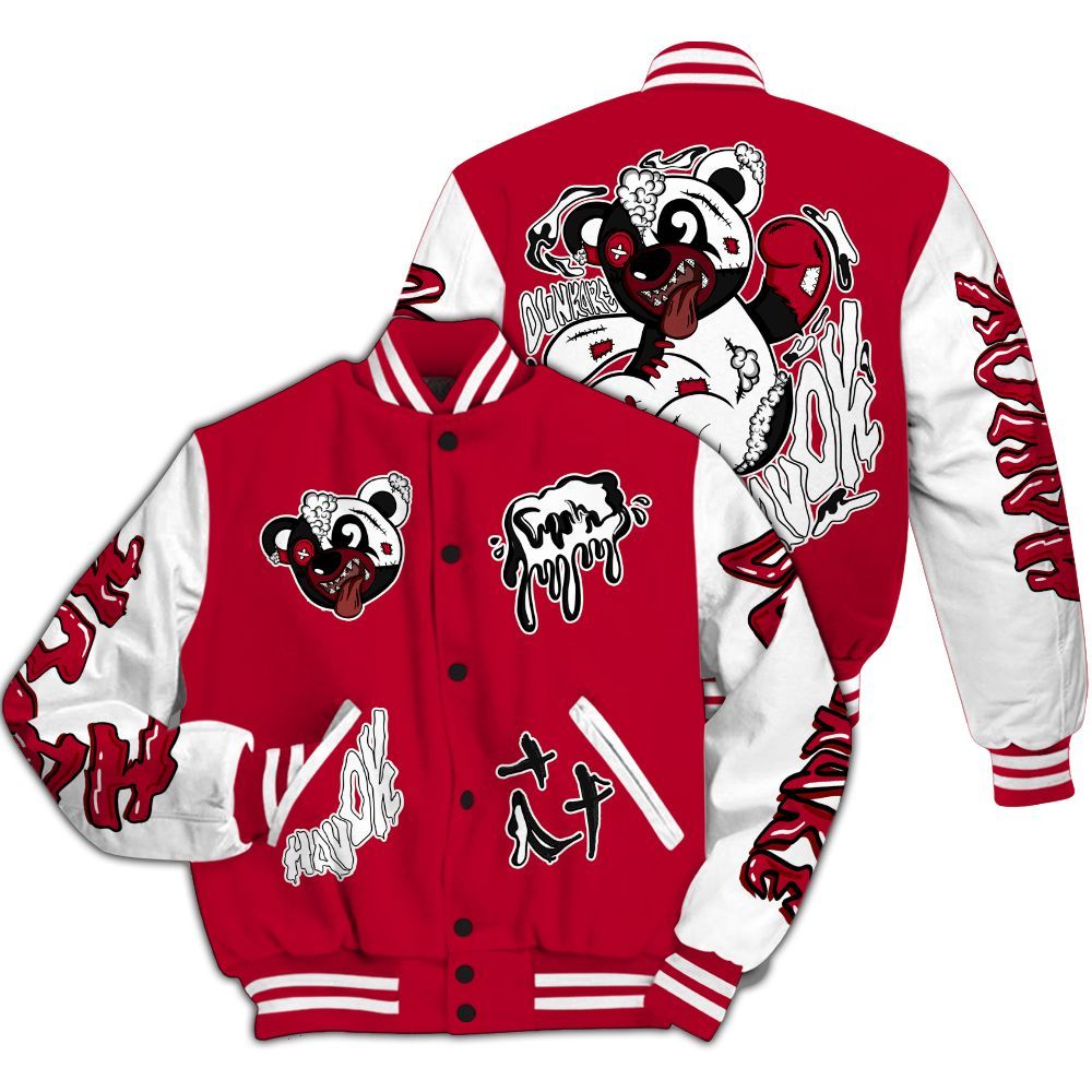 Varsity Jacket To Match Retro Chicago 2s - Havok Bear All Over Print
