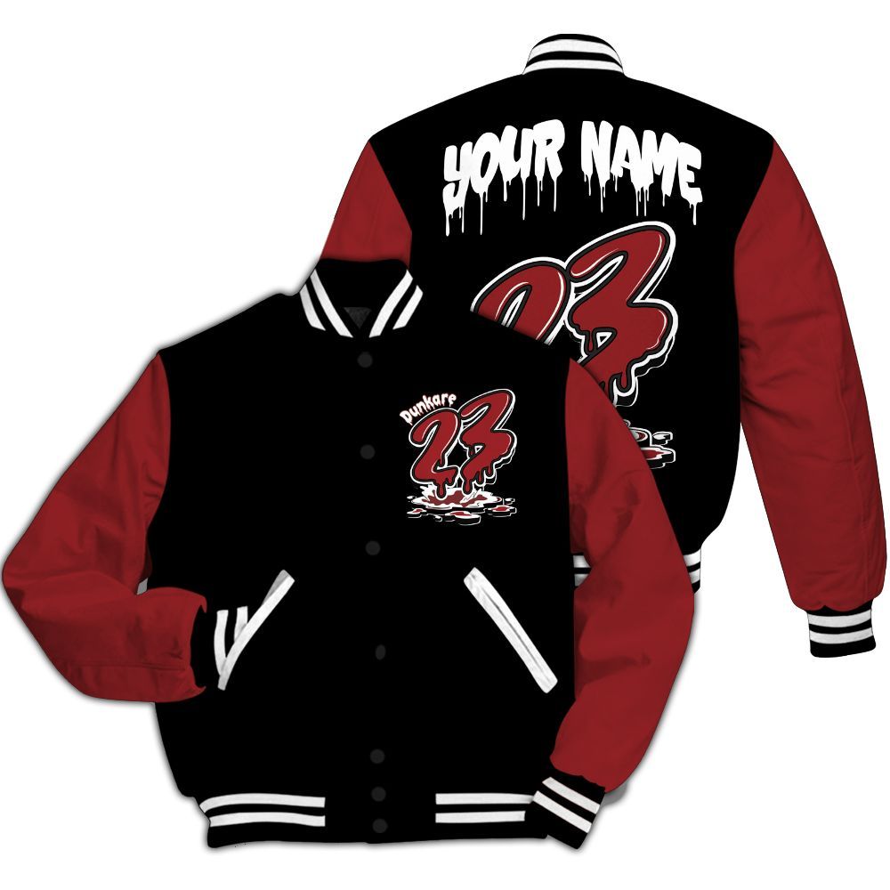 Varsity Jacket To Match Alternate Flu Game 12s - Custom Name 23 Drip All Over Print