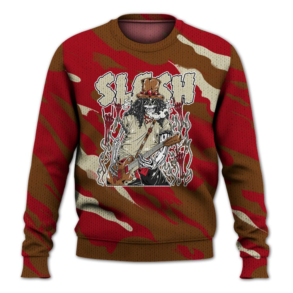 Knitted Sweater To Match Archaeo Brown 5s - Slash Skeleton Colored