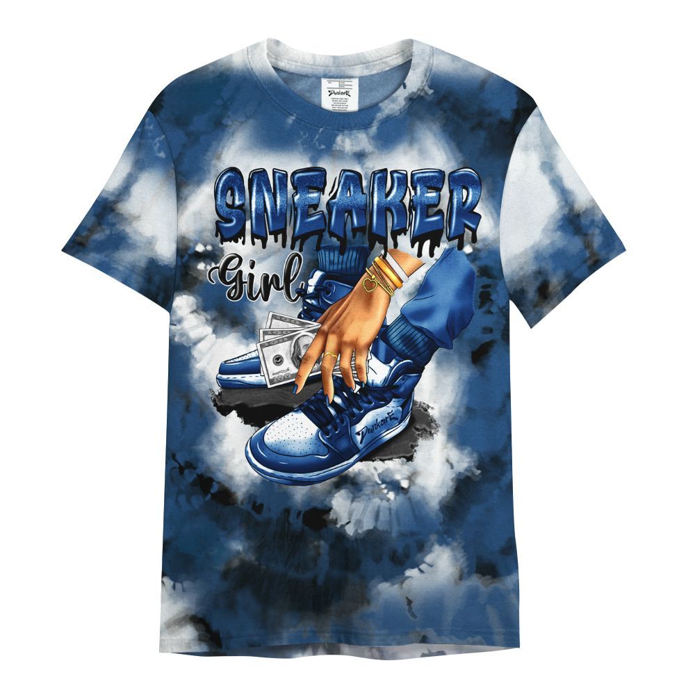 Shirt To Match High OG Midnight Navy 1s - SNEAKER Girl Money Drip Tie Dye All Over Print