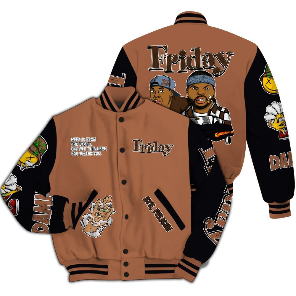 Varsity Jacket To Match Air Foamposite Metallic Copper - Friday Sneaker Stress Style All Over Print