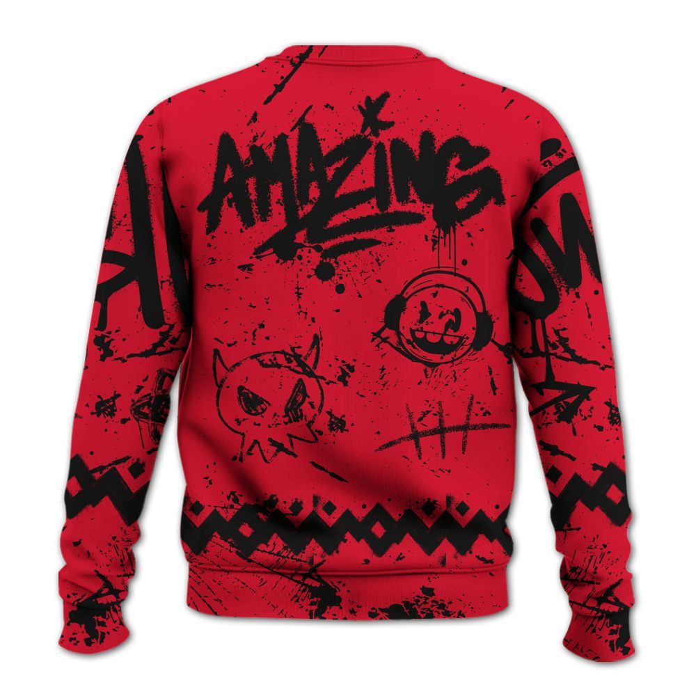 Sweatshirt To Match Air Max Sunder Gore Tex Fire Red - Friday Sneaker Crayon All Over Print