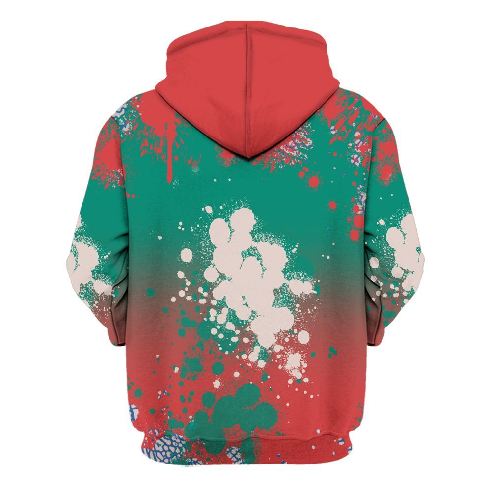 Hoodie To Match Retro Chalk & Track Red 3s - God Blessed Ink Drip All Over Print