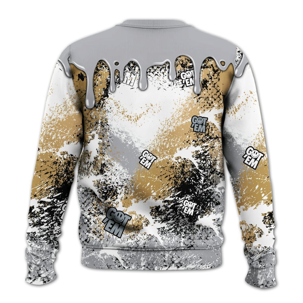 Sweatshirt To Match Retro High OG Cool Grey 1s - Dripping 23 Drip All Over Print