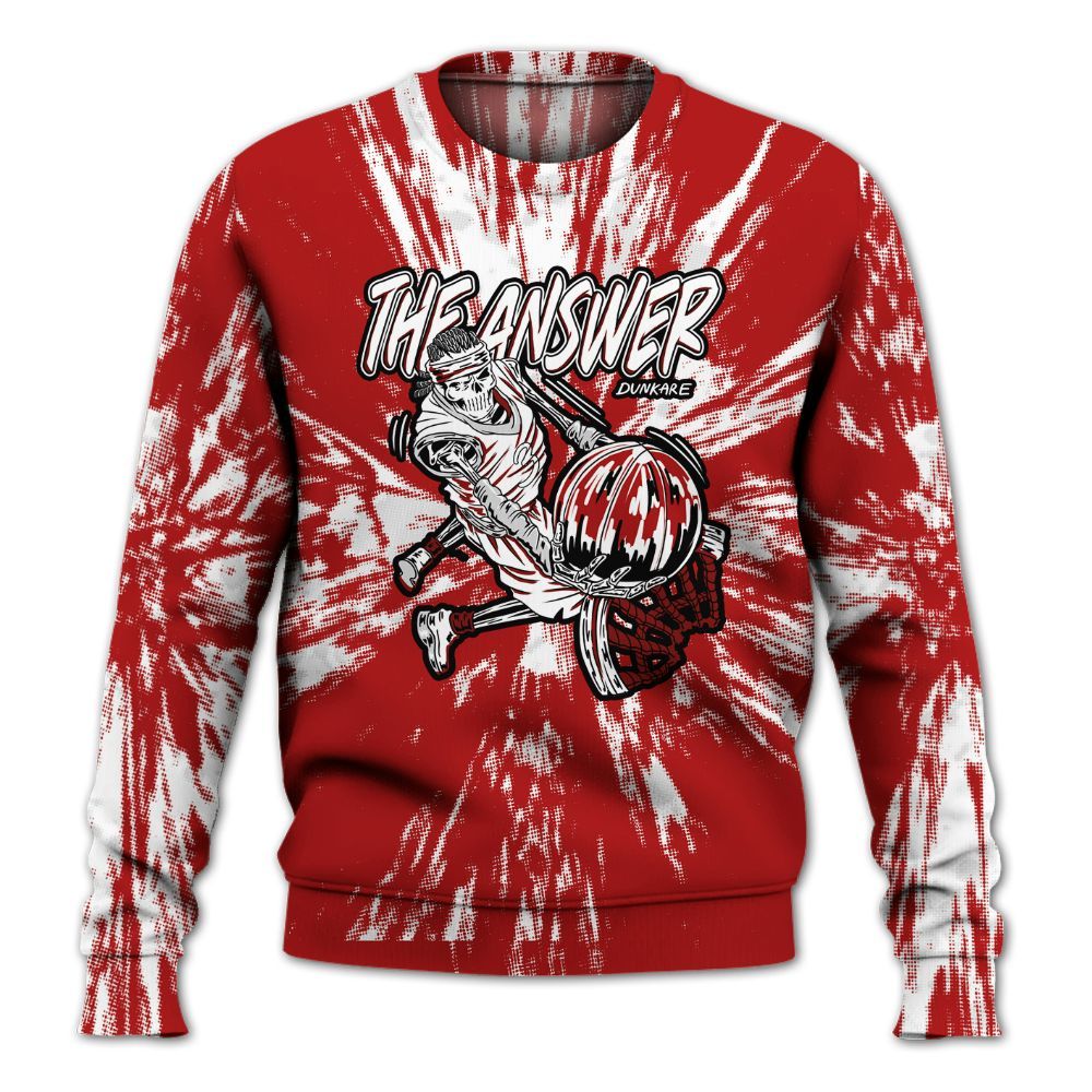 Sweatshirt To Match Red Taxi 12s - The Answer Skeleton Luxury All Over Print