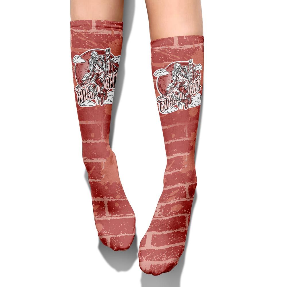 Sock To Match Dune Red 13s - Seeya Skeleton Brick