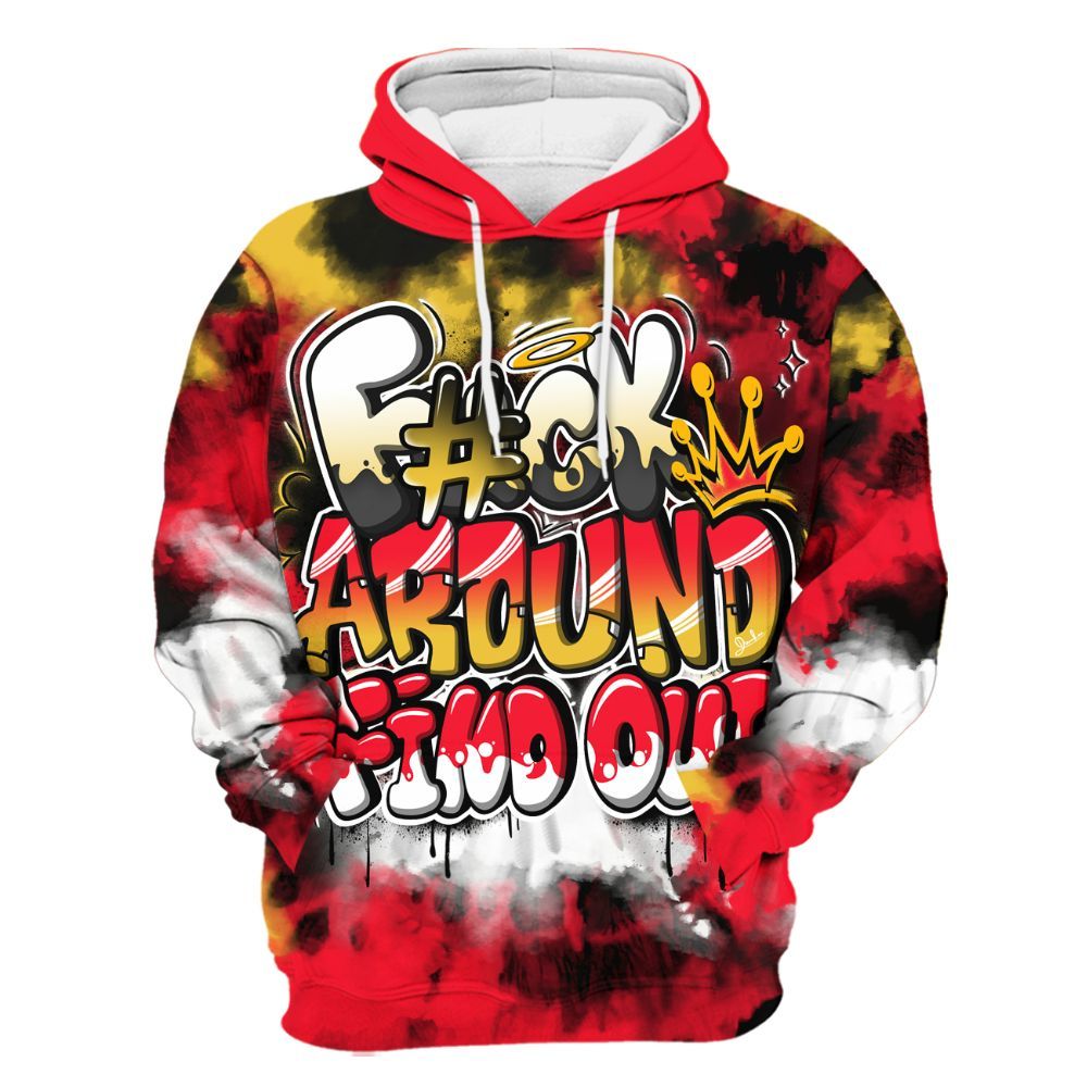 Hoodie To Match KD 18 Air Bakin - Tie Dye FK Around Find Out All Over Print