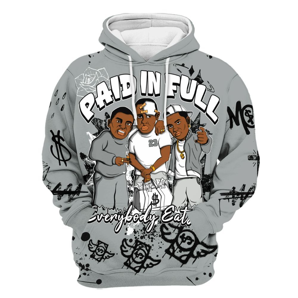 Hoodie To Match Dunk Low White Light Smoke Grey - Everybody Paid In Full Crayon All Over Print
