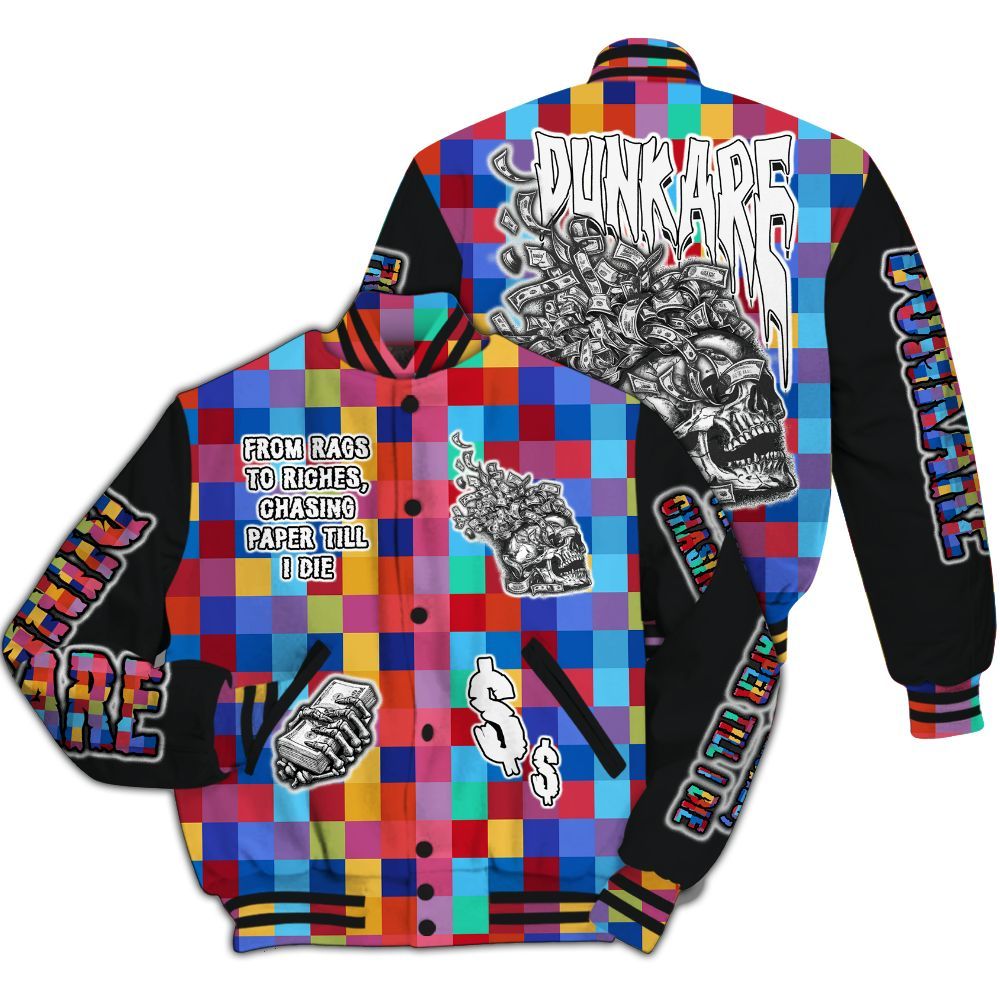 Varsity Jacket To Match Air Rainbow Weave - From Rags To Riches All Over Print