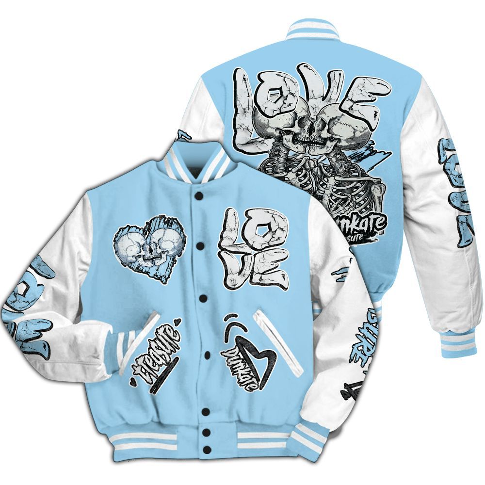Varsity Jacket To Match Legend Blue 11s - Skull Bear All Over Print
