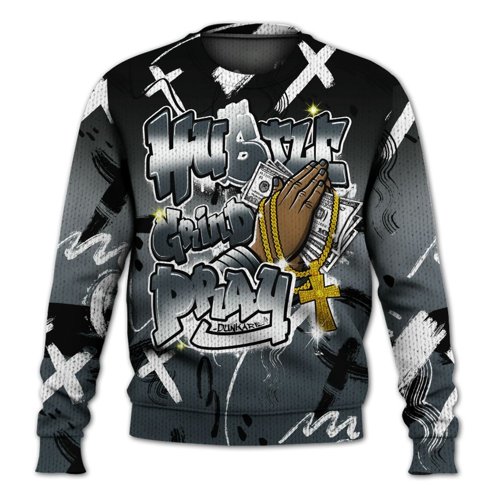 Knitted Sweater To Match Air Max Sunder Gore Tex Black - Money Hustle Grind Pray