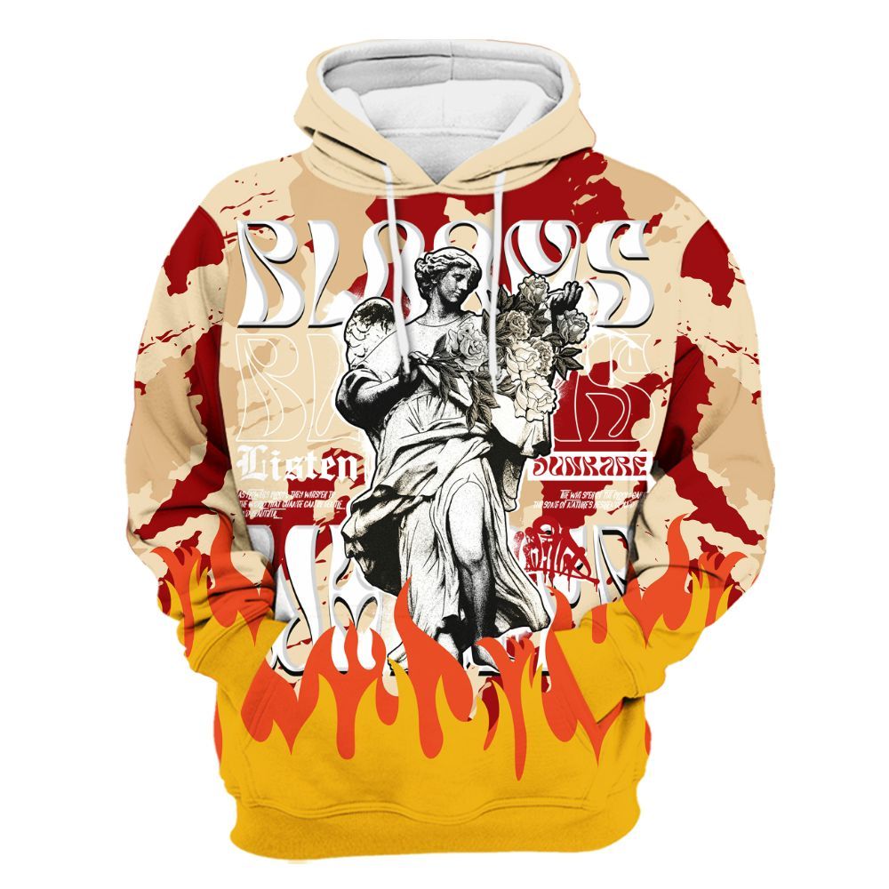 Hoodie To Match Dunk Low Strawberry Waffle - Blooms Whisper Retro All Over Print