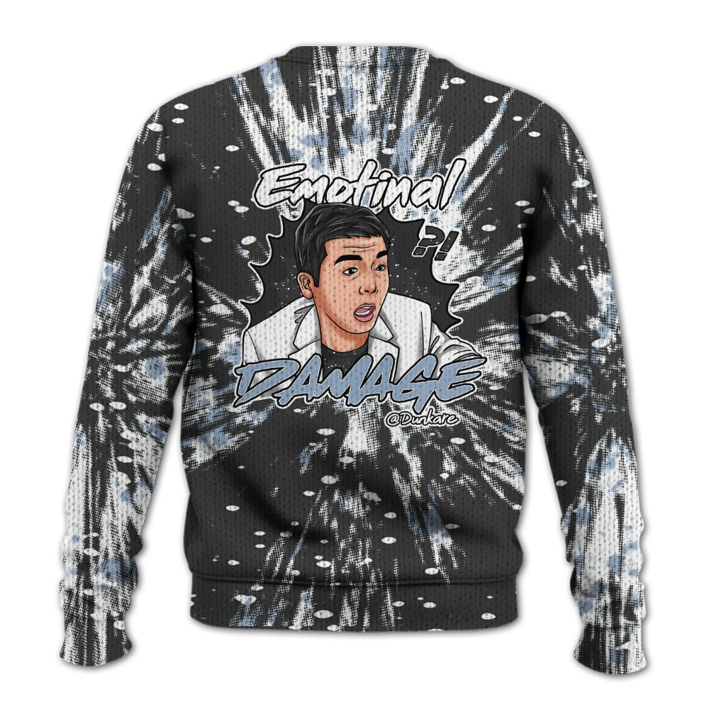 Knitted Sweater To Match Reverse Black White 6s - Damaged Meme Shirt Unisex Outfit