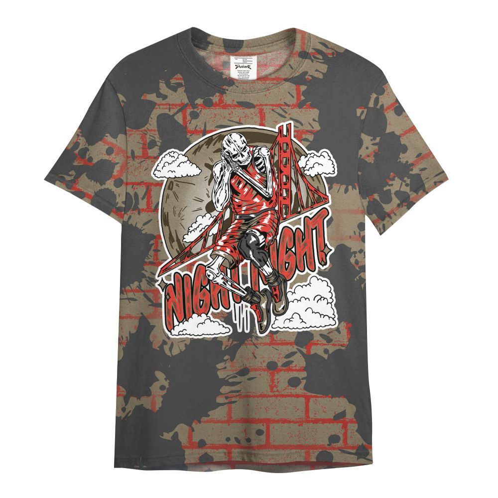 Shirt To Match Olive 9s - Seeya Skeleton Brick All Over Print