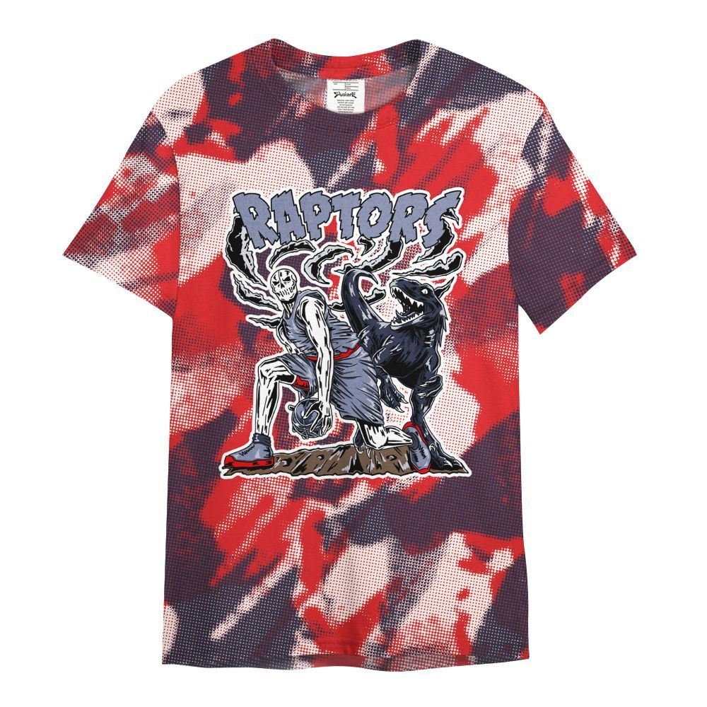 Shirt To Match Low OG Howard Bison 1s - Raptors Skeleton Abstract Halftone All Over Print