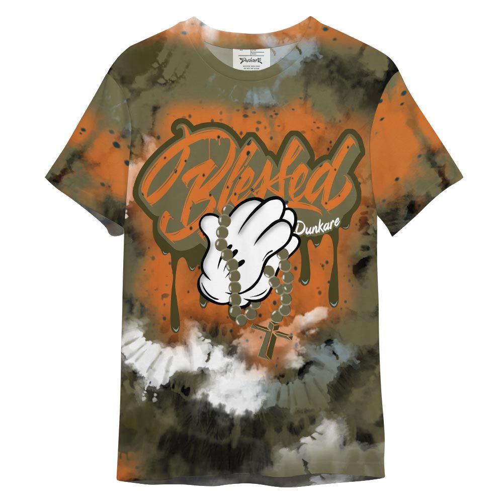 Shirt To Match Shirt Streetwear God Blessed Drip Tie Dye, Olive 5s T-- To Match Sneaker Olive 5s Graphic Tee NCT