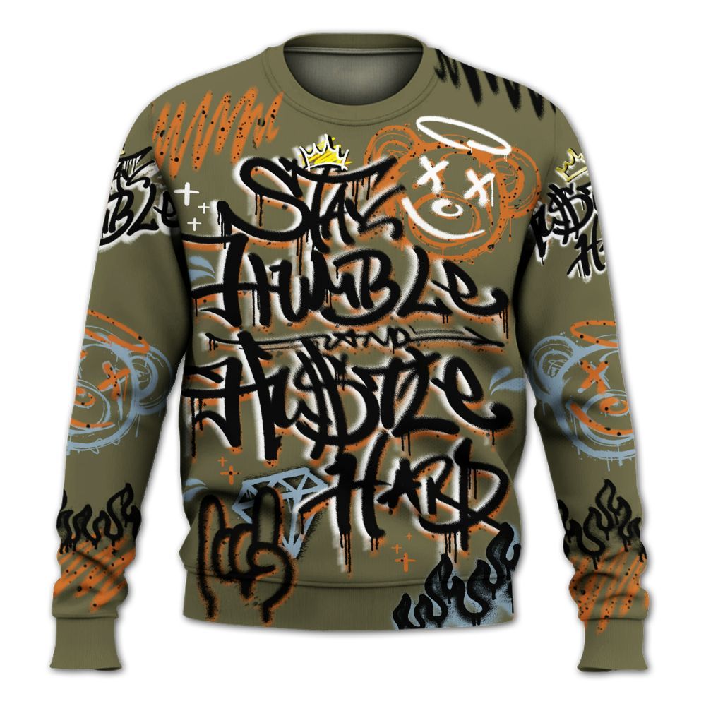 Sweatshirt To Match Olive 5s - Humble Drip Streetwear Graffity All Over Print
