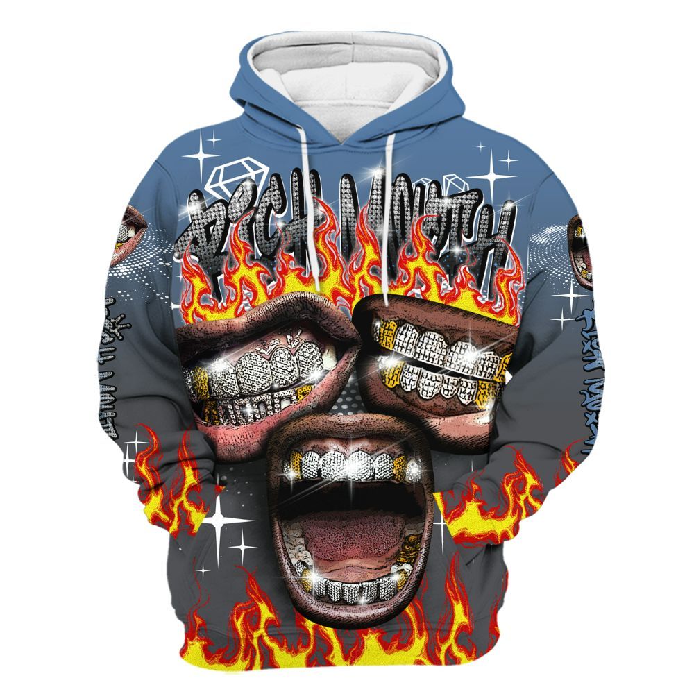 Hoodie To Match Air Max 95 Stash - Rich Mouth Fire Rap Retro 90s All Over Print