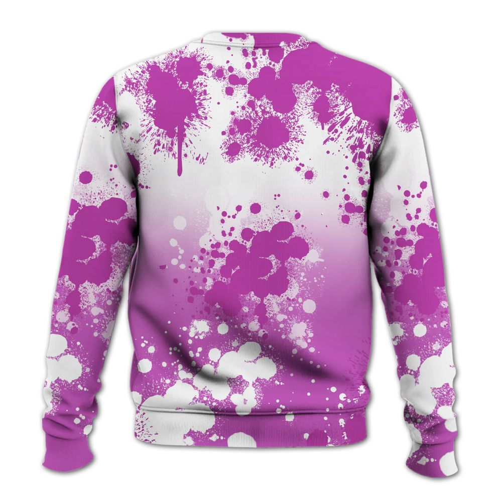Sweatshirt To Match Hyper Violet 4s - God Blessed Ink Drip All Over Print