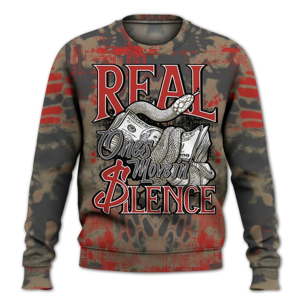 Sweatshirt To Match Olive 9s - Snake Move In Silence All Over Print