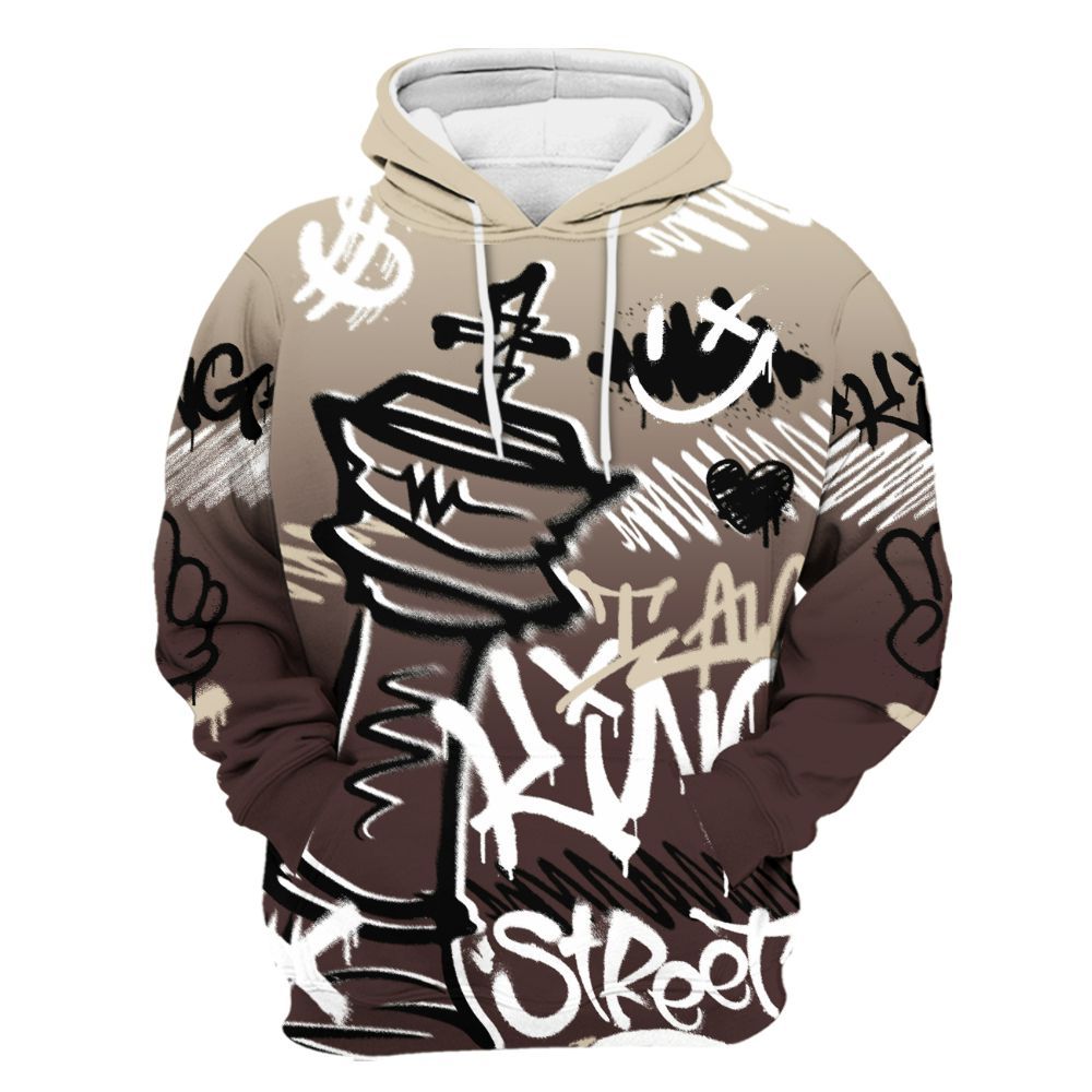 Hoodie To Match Burgundy Crush 3s - Street King Chess Streetwear All Over Print