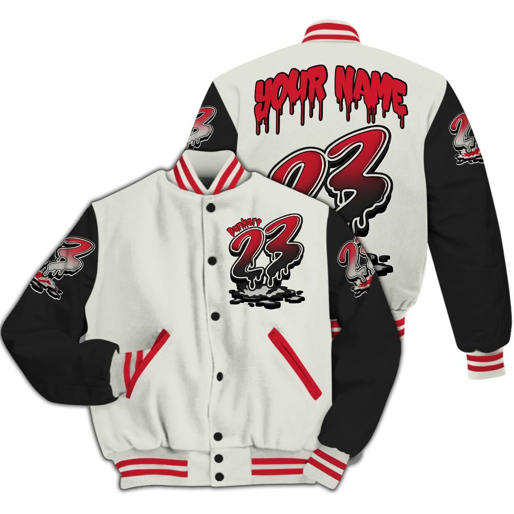 Varsity Jacket To Match Flight Club 4s - Custom Name 23 Drip All Over Print