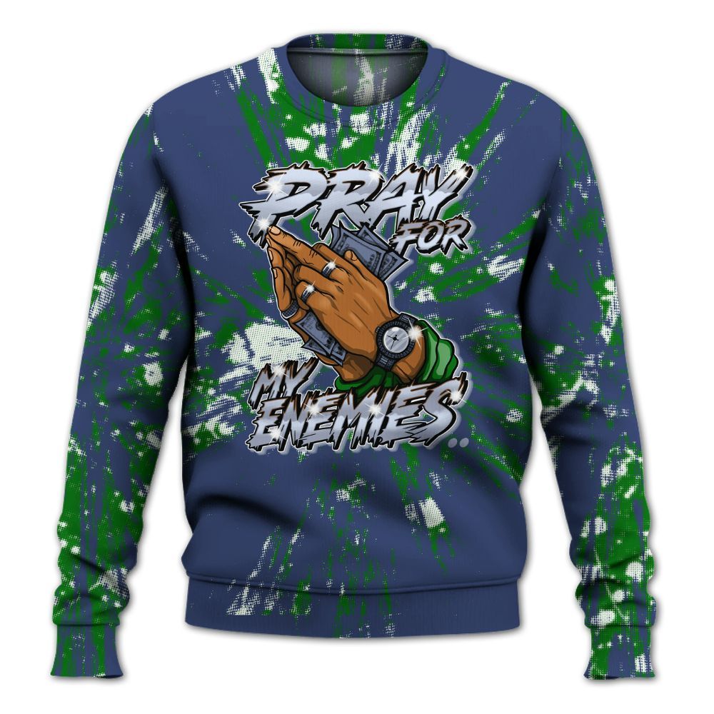 Sweatshirt To Match Midnight Navy 13s - Prayed For Enemies Graphic Luxury All Over Print