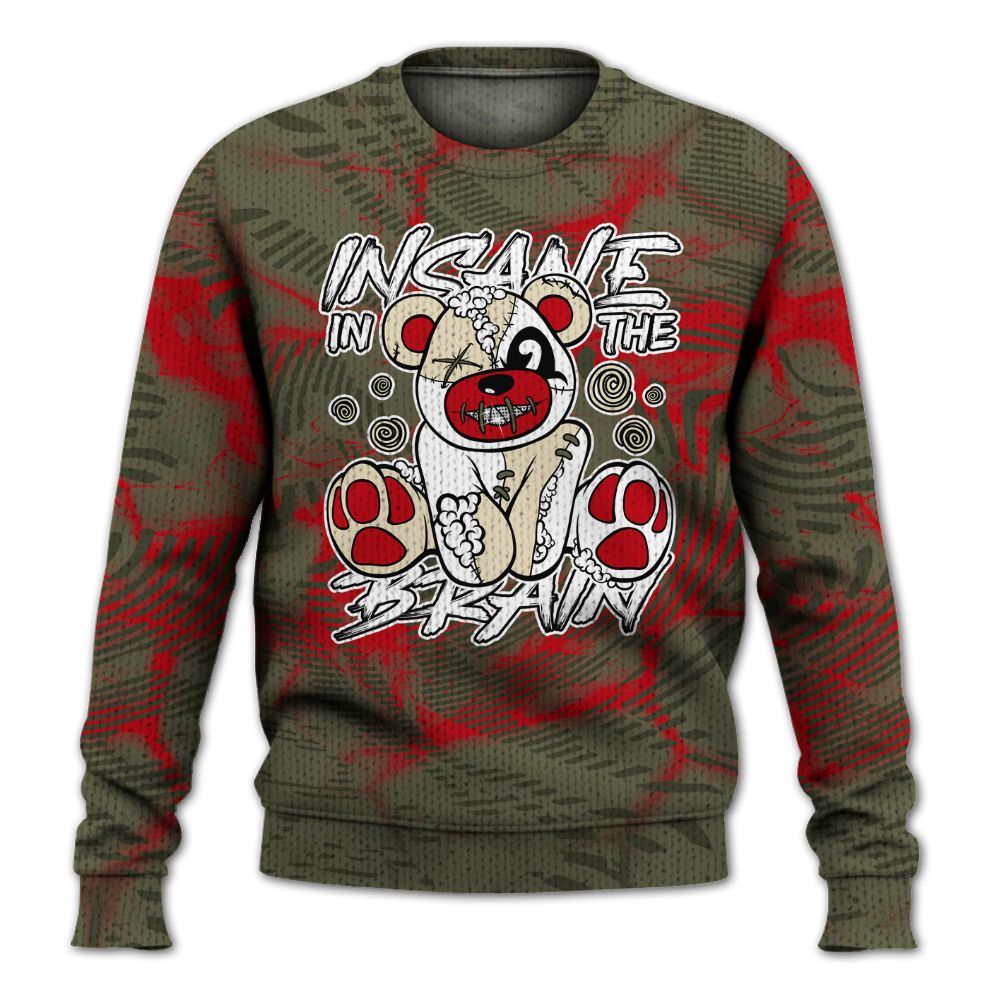 Knitted Sweater To Match Travis Scott Low OG Medium Olive 1s - Insanes Bear Fume