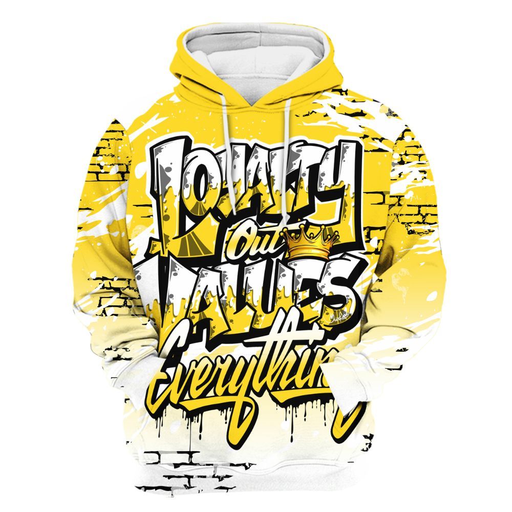 Hoodie To Match Retro Thunder 4s - Values Of Loyalty Drip All Over Print