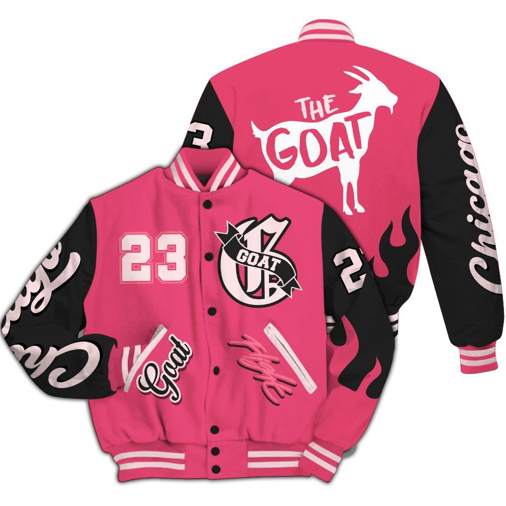 Varsity Jacket To Match A'One Hyper Pink - The G.O.A.T Flight Streetwear All Over Print