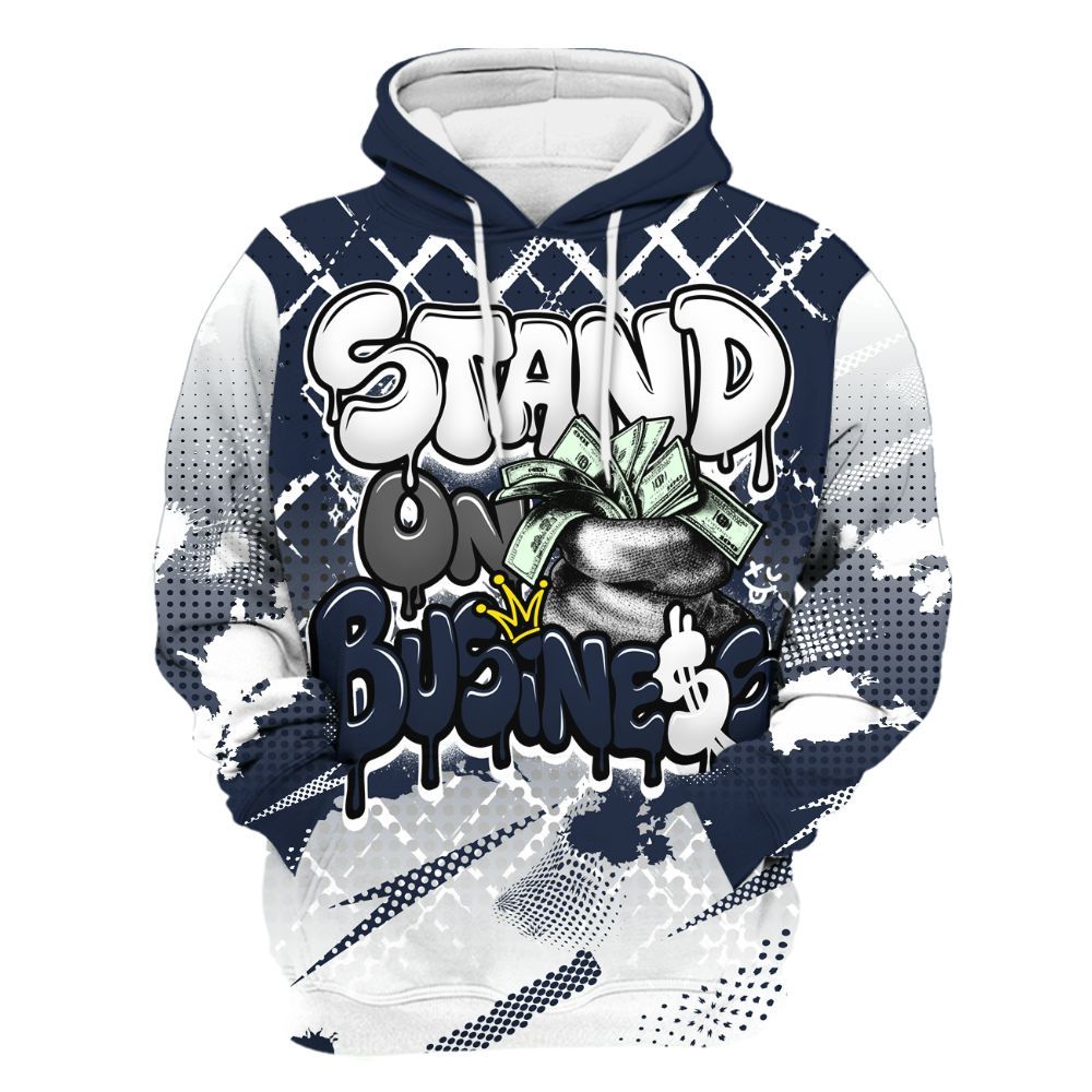 Hoodie To Match Dunk Low White Midnight Navy - Halftone Stand Business Dripping All Over Print