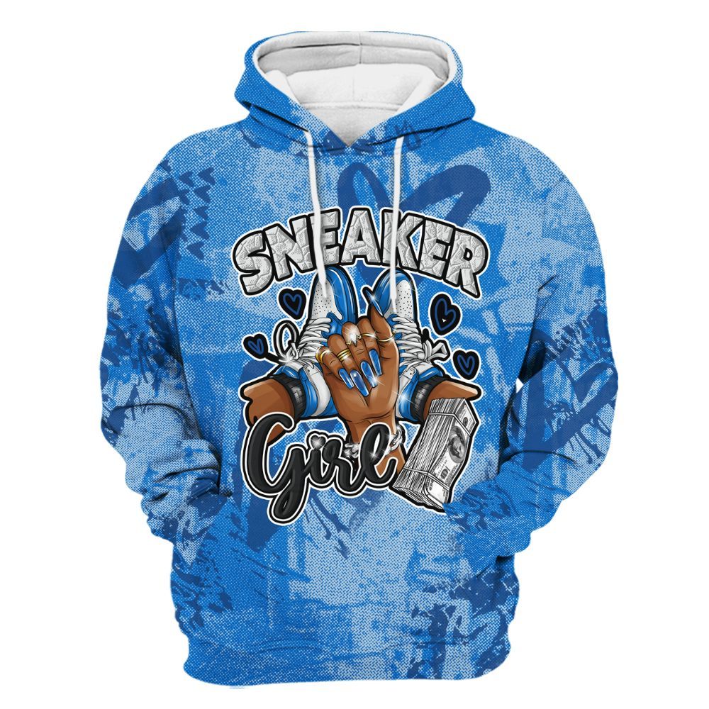 Hoodie To Match Blueberry 12s - Sneakerz Girlz Heart Grunge All Over Print