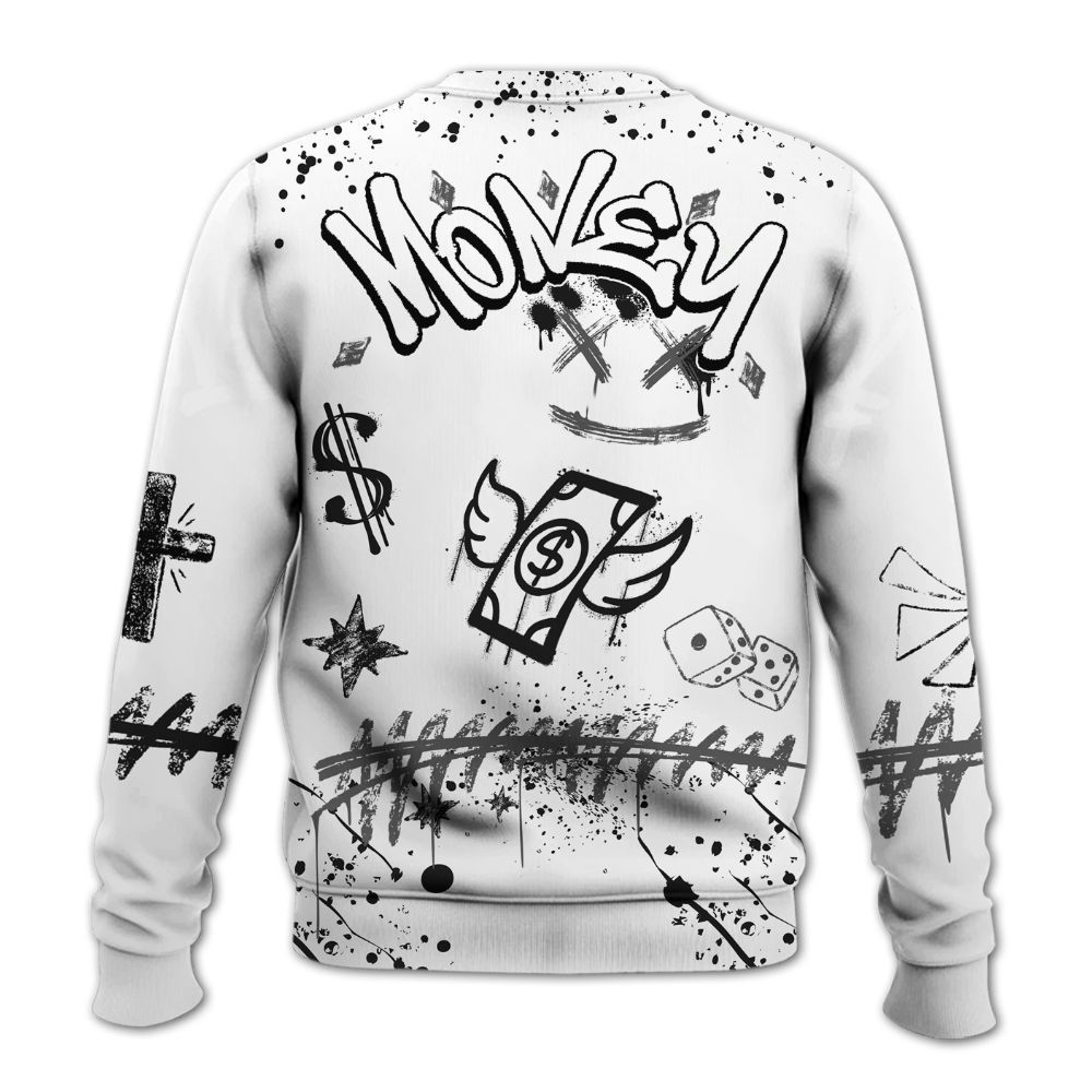 Sweatshirt To Match Low Black Pack 14s - Everybody Paid In Full Crayon All Over Print