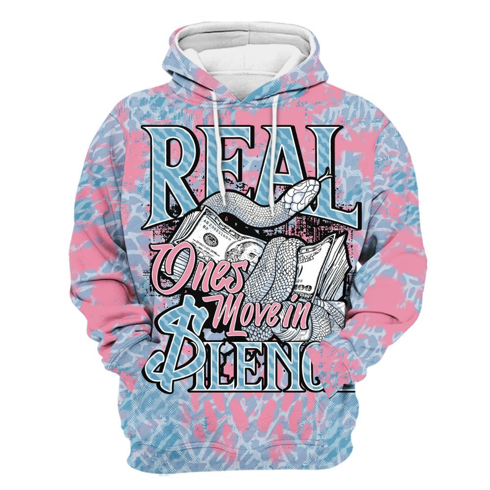 Hoodie To Match Denim Pink Glow 3s - Snake Move In Silence All Over Print
