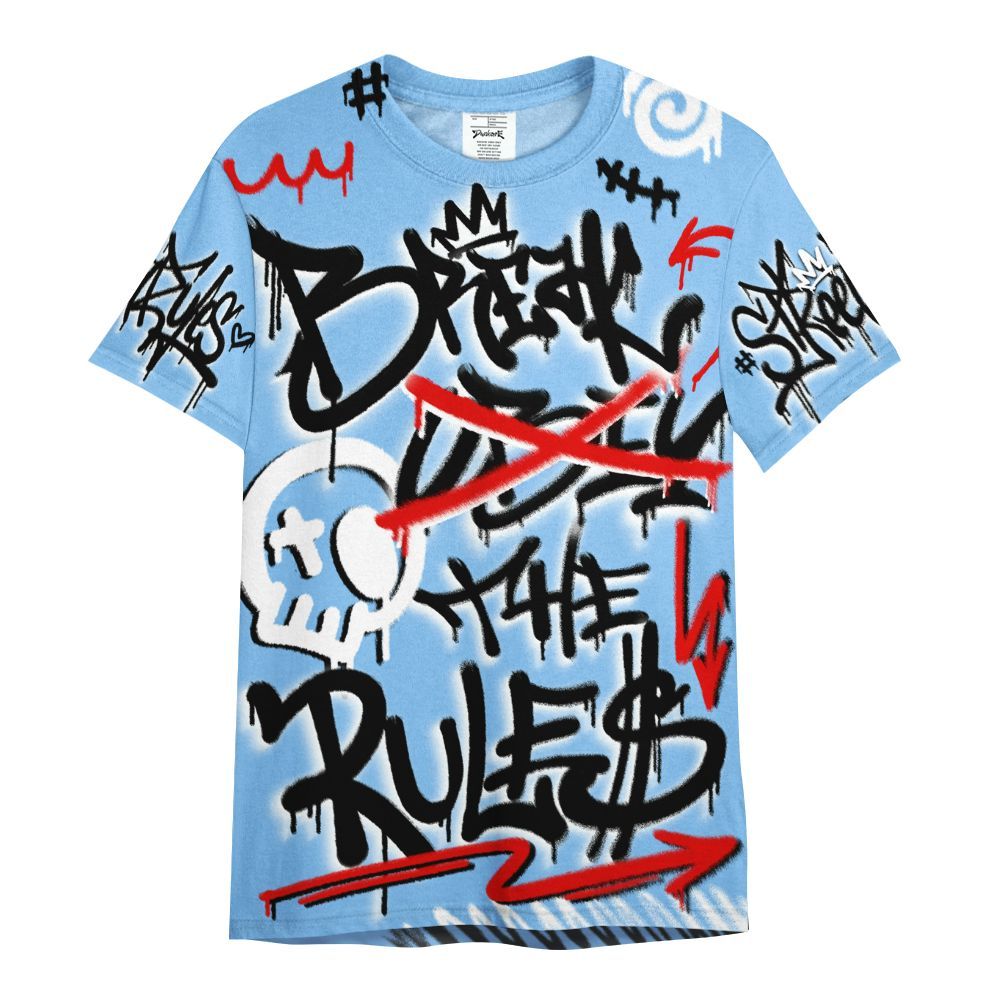 Shirt To Match University Blue 5s - Break Rules Streetwear All Over Print