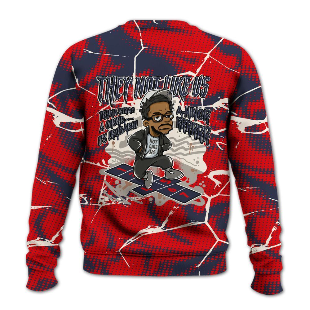 Sweatshirt To Match Low OG Howard University 1s - Hopscotch Dislike Us Graphic Crack All Over Print