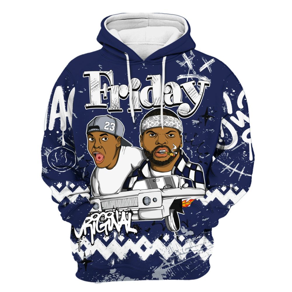 Hoodie To Match Midnight Navy 11s - Friday Sneaker Crayon All Over Print