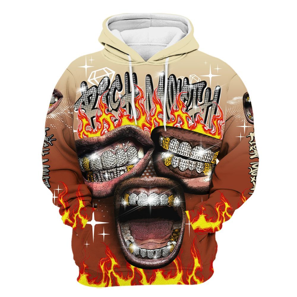 Hoodie To Match Retro Eastside Golf 12s - Rich Mouth Fire Rap Retro 90s All Over Print